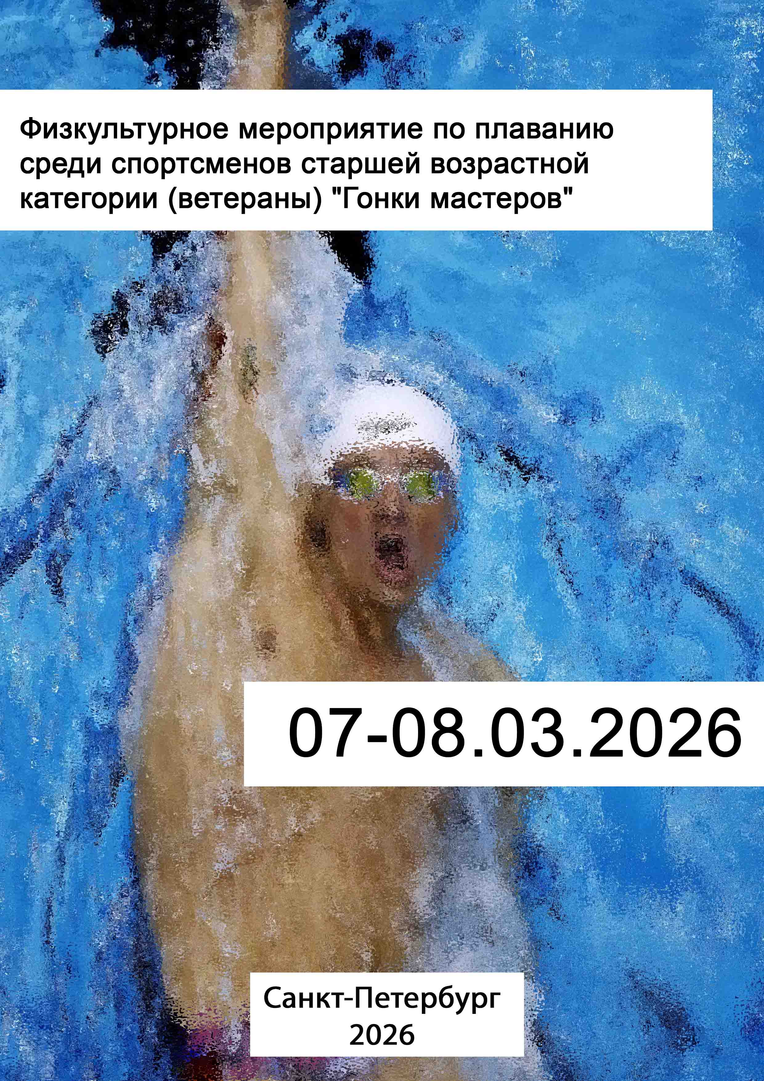 Физкультурное мероприятие по плаванию среди спортсменов старшей возрастной категории (ветераны) "Гонки мастеров" 7 марта 2026 года