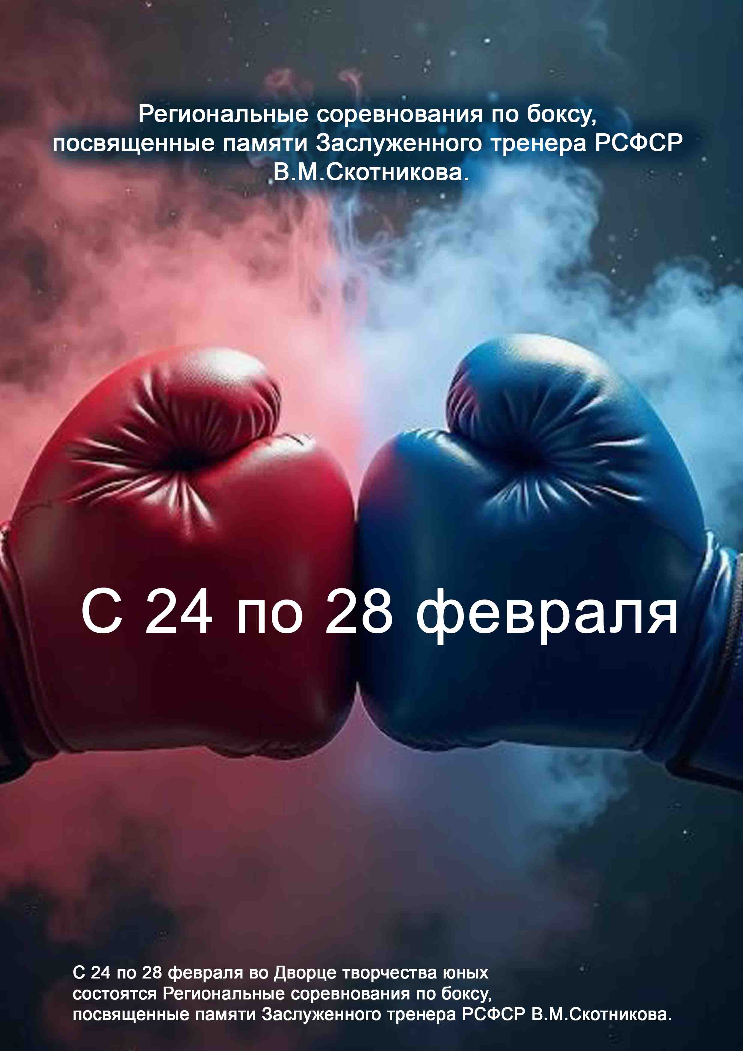 Региональные соревнования по боксу, посвященные памяти Заслуженного тренера РСФСР В.М.Скотникова. 24 февраля 2026 года