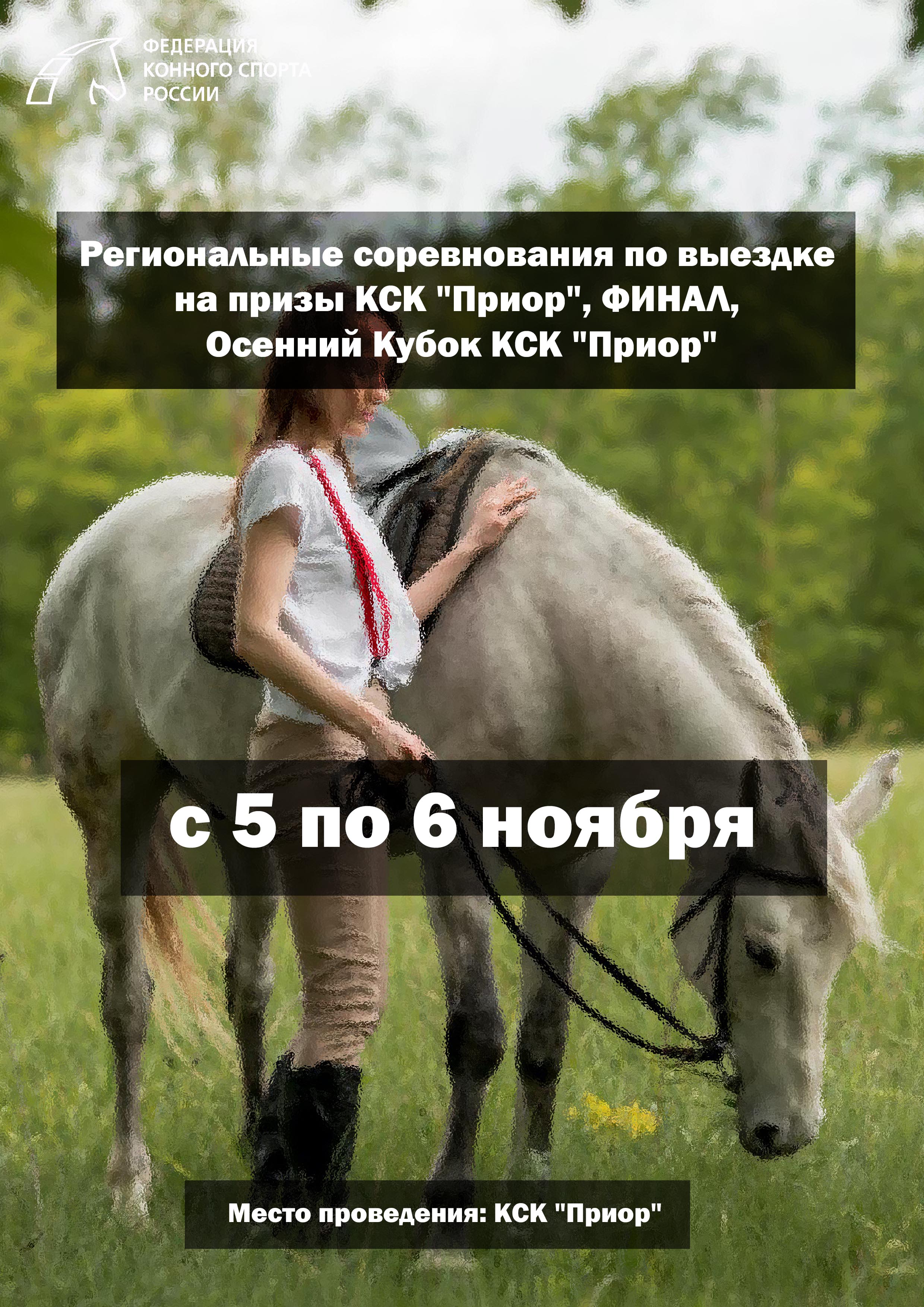 Региональные соревнования по выездке на призы КСК "Приор", ФИНАЛ, Осенний Кубок КСК "Приор" 5 ноября 2022 года Место: Россия, Ленинградская область, Всеволожский район, Бугровское сельское поселение, деревня Энколово, Шоссейная улица, 1/2 