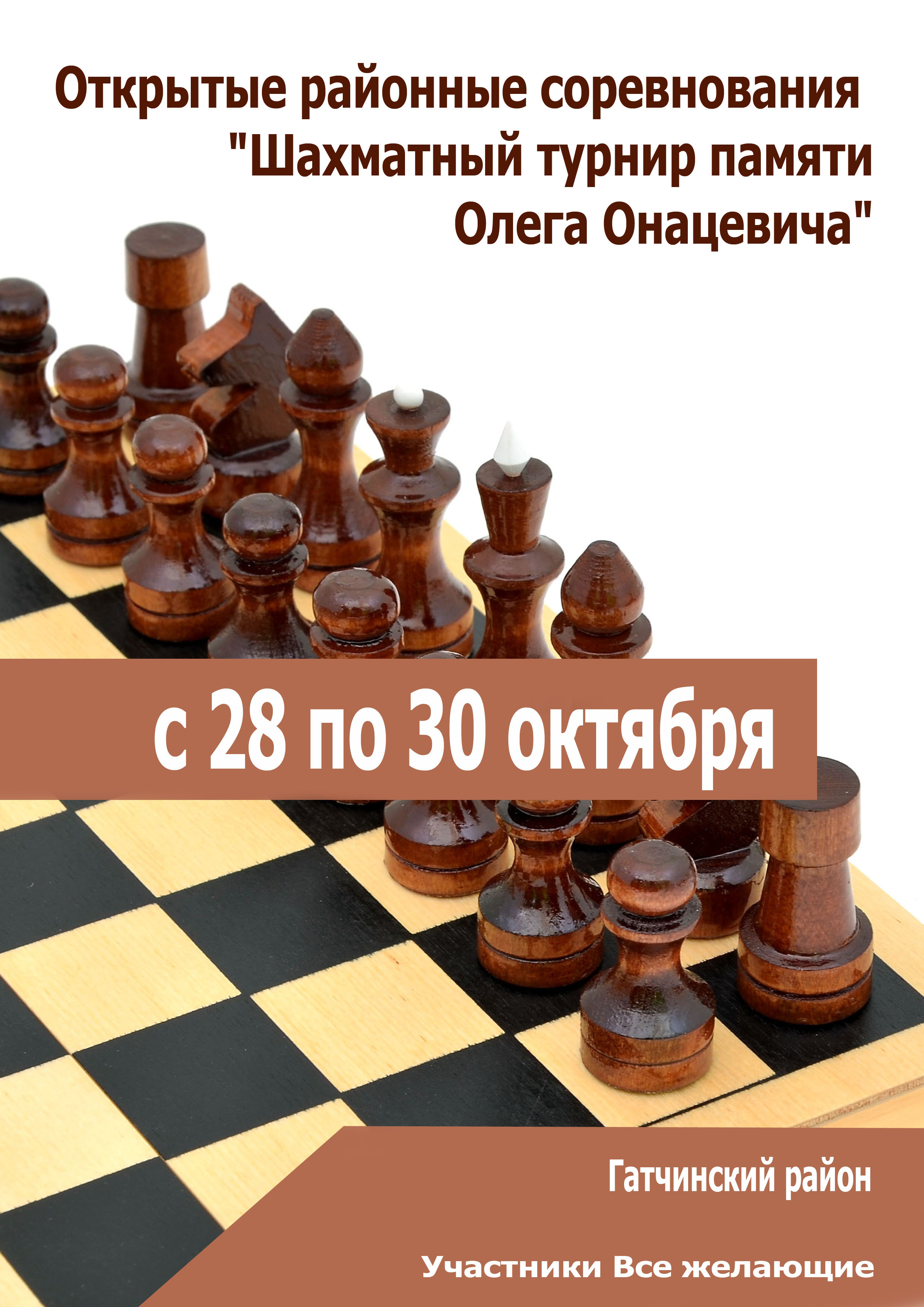  Открытые районные соревнования "Шахматный турнир  памяти Олега Онацевича" 28 октября 2022 года 
