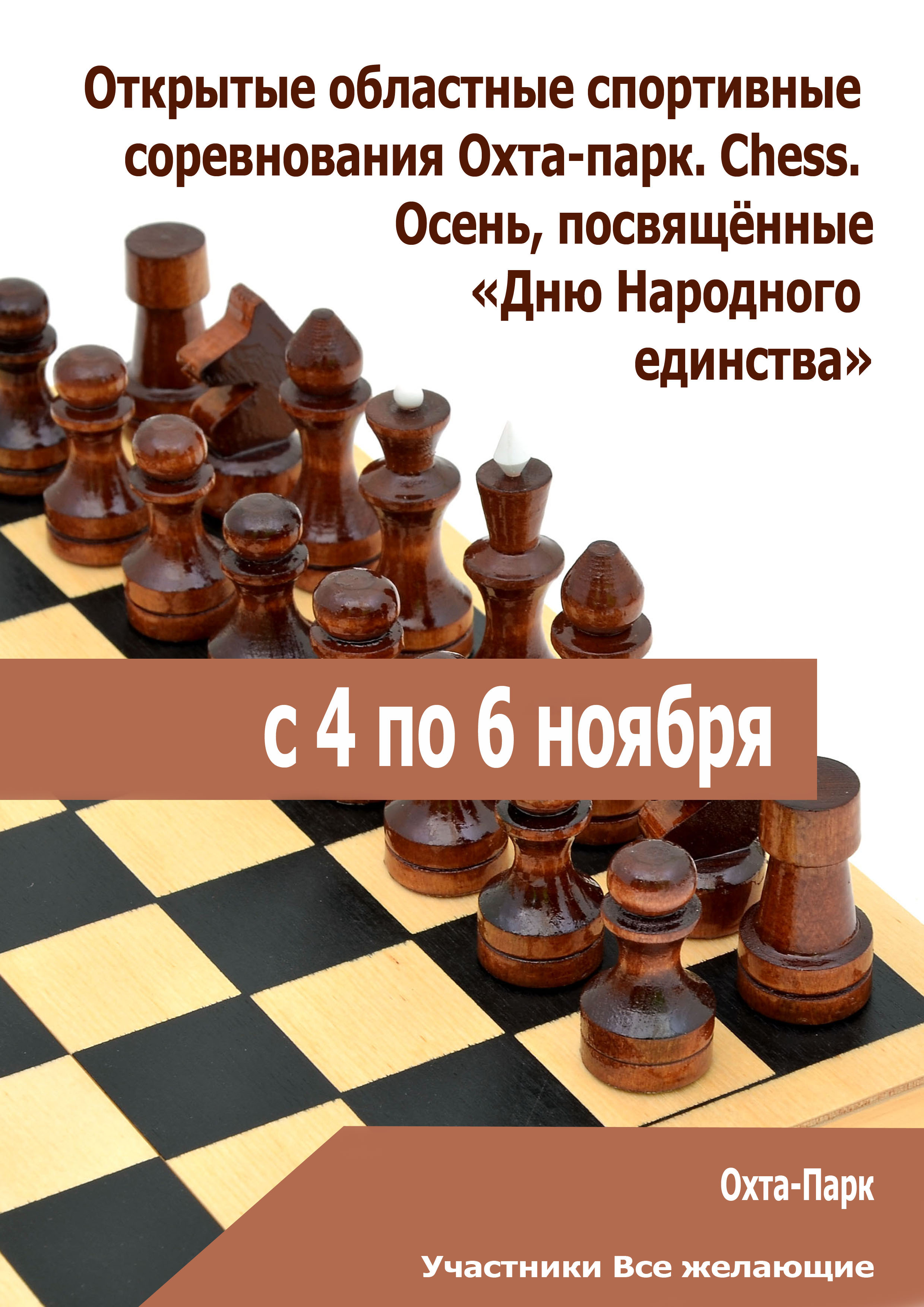 Открытые областные спортивные соревнования Охта-парк. Сhess. Осень , посвящённые «Дню Народного единства» 4 ноября 2022 года 
