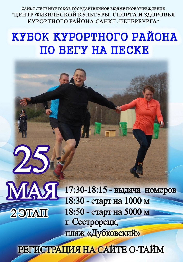 2 этап Кубка Курортного района по бегу на песке 25 мая 2022 года 