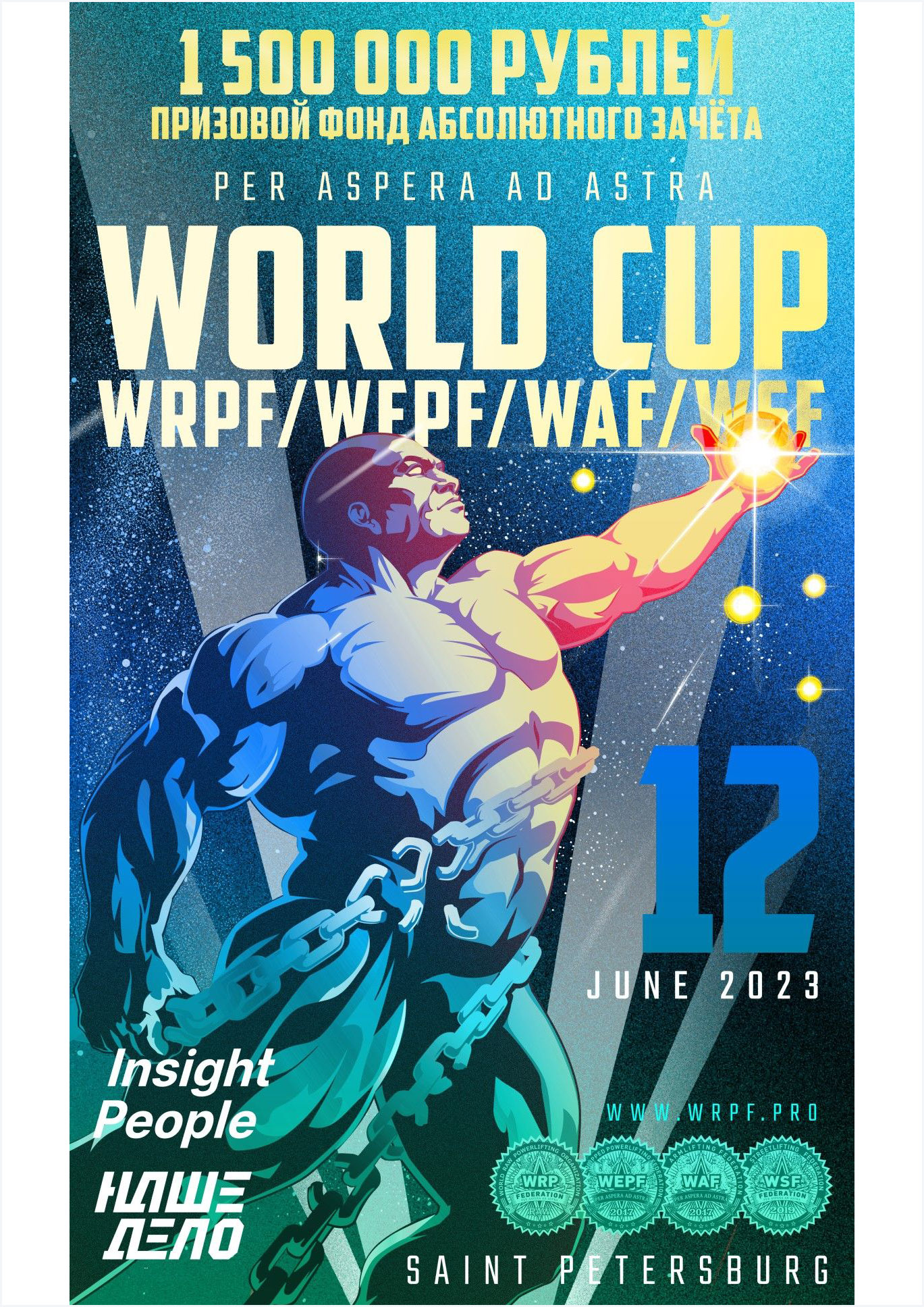 Кубок мира по пауэрлифтингу федерации WRPF 12 июня 2023 года Название Футбольная ал., 8, Санкт-Петербург 