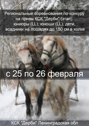 Региональные соревнования по конкуру на призы КСК "Дерби" (этап): юниоры (LL), юноши (LL), дети, всадники на лошадях до 150 см в холке