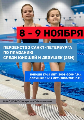Первенство Санкт-Петербурга по плаванию среди юношей и девушек (25м) 8  noyabr
 2022  yaş
